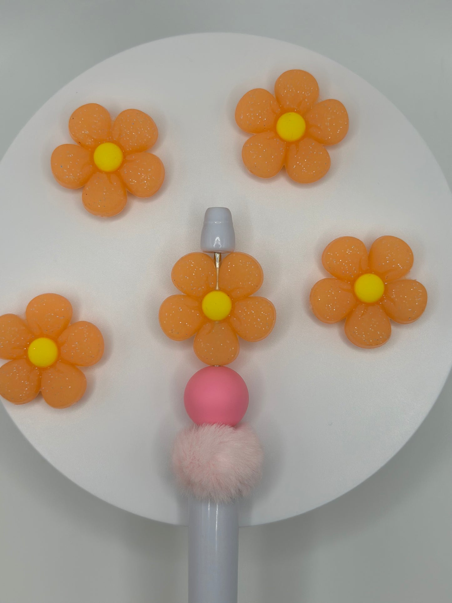 Daisy - Orange w/Glitter